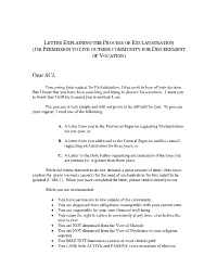 Letter Explaining the Process of Exclaustration (Or Permission to Live Outside Community for Discernment of Vocation)