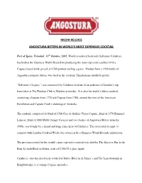 Media Release Angostura Bitters in World's Most