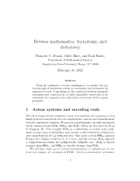 Reverse Mathematics, Trichotomy, and Dichotomy