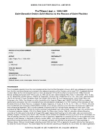 Summary for Saint Benedict Orders