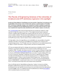The Faculty of Engineering Sciences of the University of Innsbruck and ATP Architects Engineers in the Spotlight