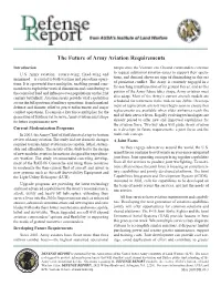 The Future of Army Aviation Requirements