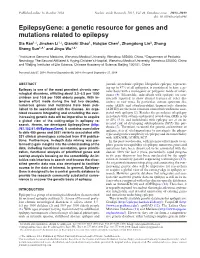 A Genetic Resource for Genes and Mutations Related to Epilepsy