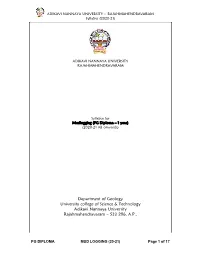 ADIKAVI NANNAYA UNIVERSITY :: RAJAHMAHENDRAVARAM Syllabus (2020-21)