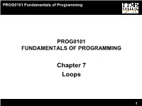 Chapter 7 Loops