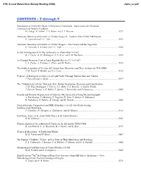 CONTENTS – T Through V