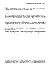 Helpfulness of Positive Psychotherapy Exercises 1 Cite As