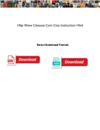 Http Www Cissusa Com Ciss Instruction Html