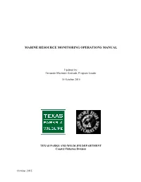 Marine Resource Monitoring Operations Manual