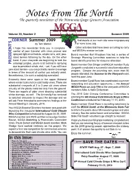 Notes from the North the Quarterly Newsletter of the Minnesota Grape Growers Association
