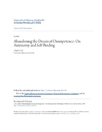 On Autonomy and Self-Binding Charlie Coil University of Arkansas, Fayetteville