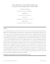 On the Distribution of Wave Height in Shallow Water (Accepted by Coastal Engineering in January 2016)