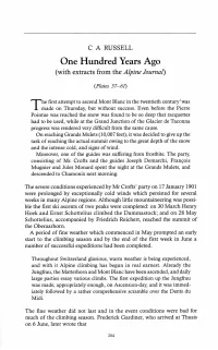 One Hundred Years Ago (With Extracts from the Alpine Journal)
