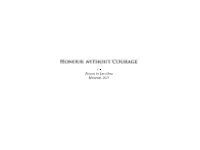 Project Folder: Honour Without Courage