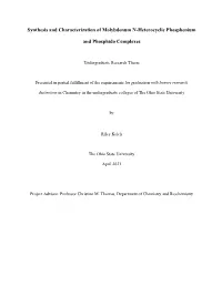 Synthesis and Characterization of Molybdenum N-Heterocyclic Phosphenium