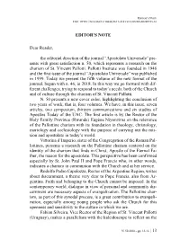 | 13 EDITOR's NOTE Dear Reader, the Editorial Direction of The