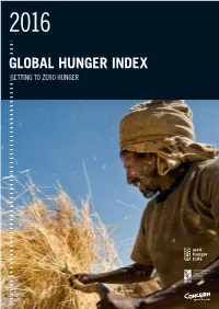 2016 Global Hunger Index Hunger 2016 Global Global Hunger Index Getting to Zero Hunger