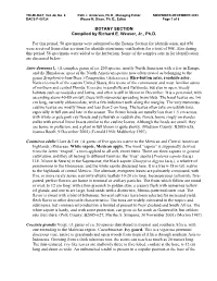 BOTANY SECTION Compiled by Richard E. Weaver, Jr., Ph.D. For