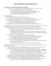 Notes for Matthew –Chapter 19 (Page 1 of 6)