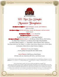 101 Not So Simple Monster Templates Sample File
