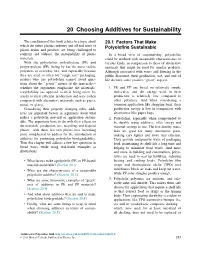 20. Choosing Additives for Sustainability