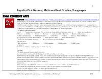 Apps for First Nations, Métis and Inuit Studies / Languages