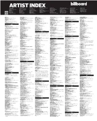 ARTIST INDEX(Continued)