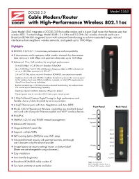 Cable Modem/Router with High-Performance Wireless 802.11Ac