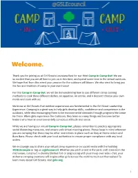 Camp in and Camp out Event Packet #3