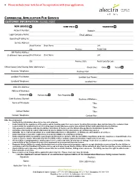 Commercial Application Form