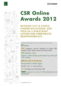 CSR Online Awards 2012
