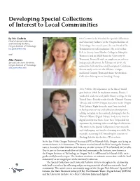 Developing Special Collections of Interest to Local Communities