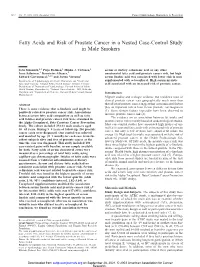 Fatty Acids and Risk of Prostate Cancer in a Nested Case-Control Study in Male Smokers