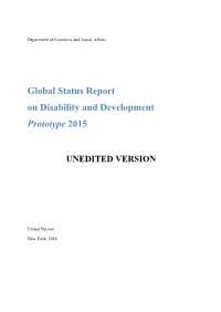 Global Status Report on Disability and Development Prototype 2015