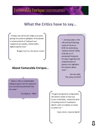 What the Critics Have to Say…