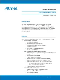 Atmega48/V / 88/V / 168/V Introduction Feature
