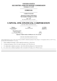 CAPITAL ONE FINANCIAL CORPORATION (Exact Name of Registrant As Specified in Its Charter)