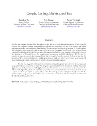 Crowds, Lending, Machine, and Bias