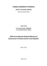 Differences Between National Memory of Communism in Poland and the Czech Republic