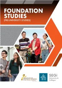 Foundation Studies (Pre-University Studies) 2