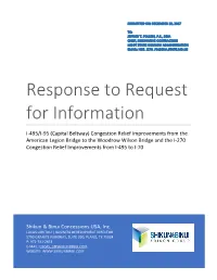 RFI Response MDOT Traffic Relief Project