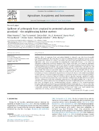 Spillover of Arthropods from Cropland to Protected Calcareous Grassland – the Neighbouring Habitat Matters Agriculture, Ecosys
