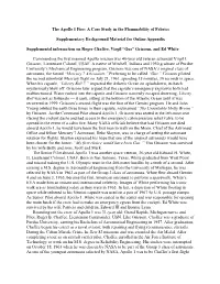 The Apollo 1 Fire: a Case Study in the Flammability of Fabrics Supplementary Background Material for Online Appendix Supplementa
