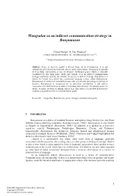 Wangsalan As an Indirect Communication Strategy in Banyumasan
