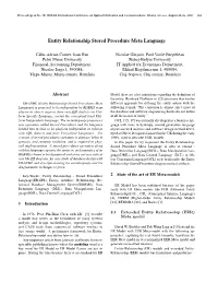 Entity Relationship Stored Procedure Meta Language