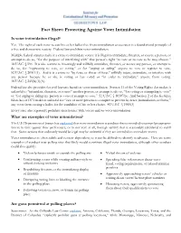 Georgetown Law's Fact Sheet Protecting Against Voter Intimidation