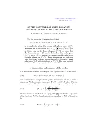 On the Korteweg-De Vries Equation: Frequencies and Initial Value Problem