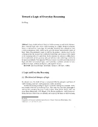 Toward a Logic of Everyday Reasoning