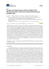 Design and Application of Buoy Single Point Mooring System with Electro-Optical-Mechanical (EOM) Cable