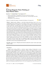Probing Magnetic Pulse Welding of Thin-Walled Tubes
